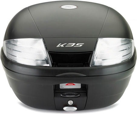 Kappa Top-case, capacity 35 ltr, black colour, with transparent reflectors | K35NT