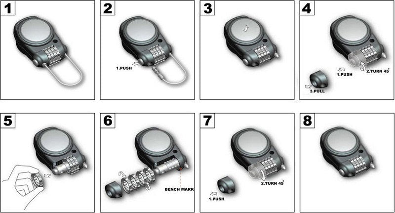 Kappa Padlock with retractable wire and combination lock | KS220