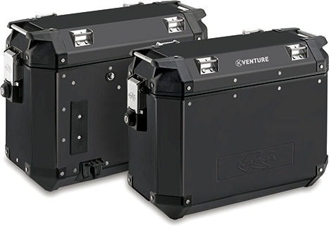 Kappa Pair of side-cases capacity 37 ltr in 1.5 mm thick aluminium, black painted | KVE37B