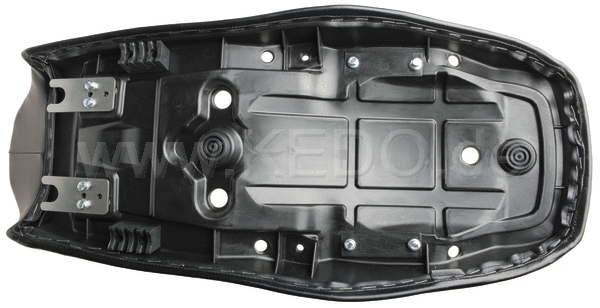 Kedo SR500 Seat, Complete, Black, OEM Replica (NEW:. Now incl rear seat base rubber, item 27153) | 10127RP