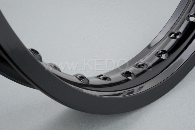 Kedo Replica Aluminum Rim 2.15x18 "Shiny Black Anodized, Drilled | 10298B