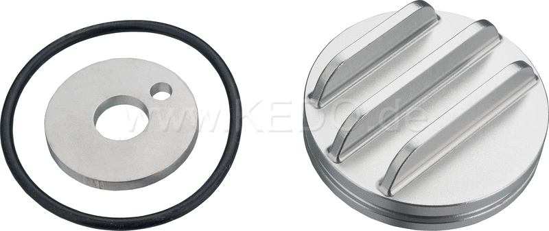 Kedo dummy plug for TDC Viewer 'Vintage', with cooling fins, siver anodized aluminum | 20074