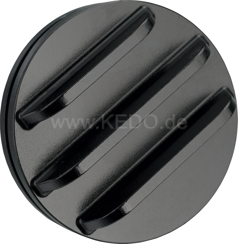 Kedo dummy plug for TDC Viewer 'Vintage', with cooling fins, black anodized aluminum | 20074B