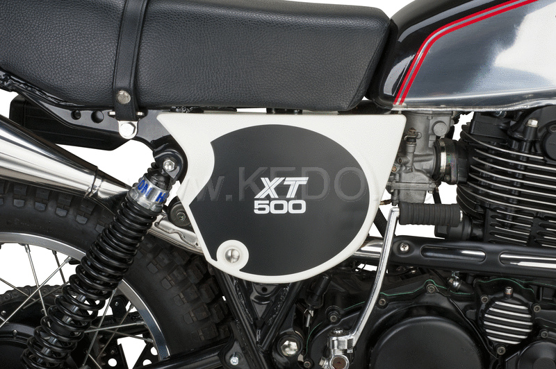 Kedo Side Cover Decal Set 'XT500', 1 Pair Right & Left, lettering similar to 1980 TT500 US model | 20113