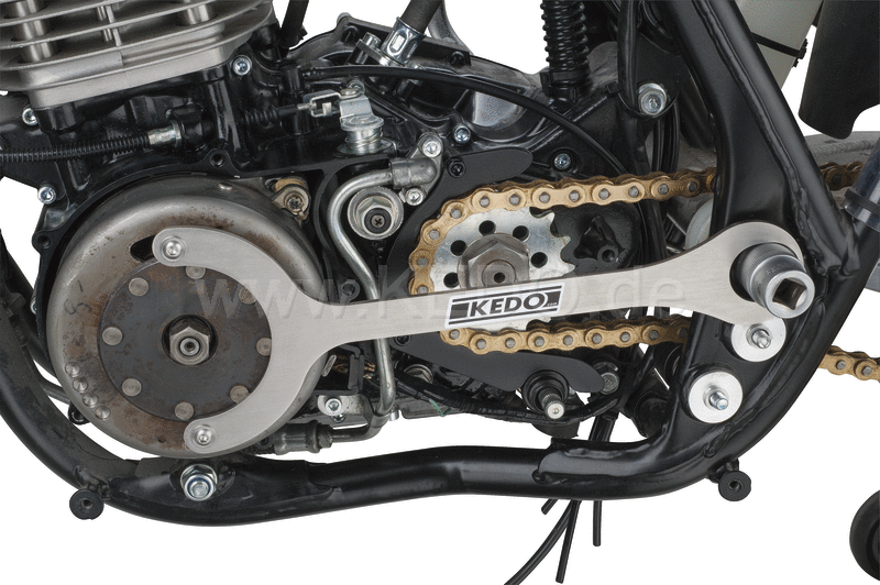 Kedo HD Flywheel Holder, uses swingarm nut as support point (. Requires 22mm nut with max outer diameter 32mm - please order item 20115 if needed) | 20114