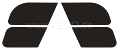 Kedo Side cover sticker set, black (2x2 pieces, suitable for Item 22419), high-quality weatherproof adhesive foil | 21212
