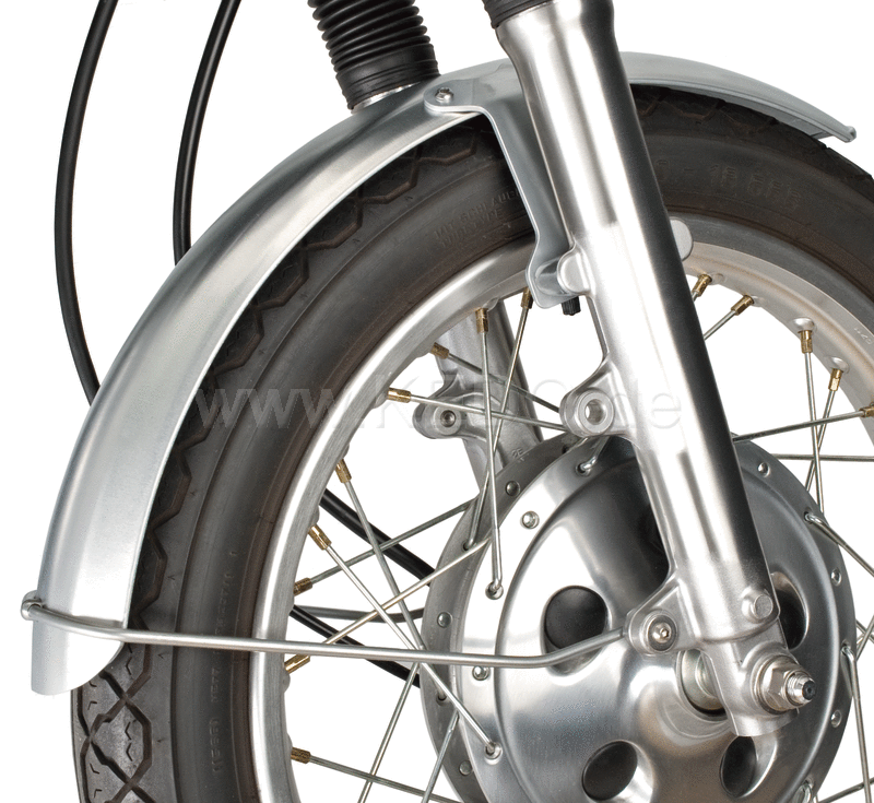 Kedo 18 "aluminum front fenders 'Long', Blank, incl Brushed aluminum brackets. | 22030