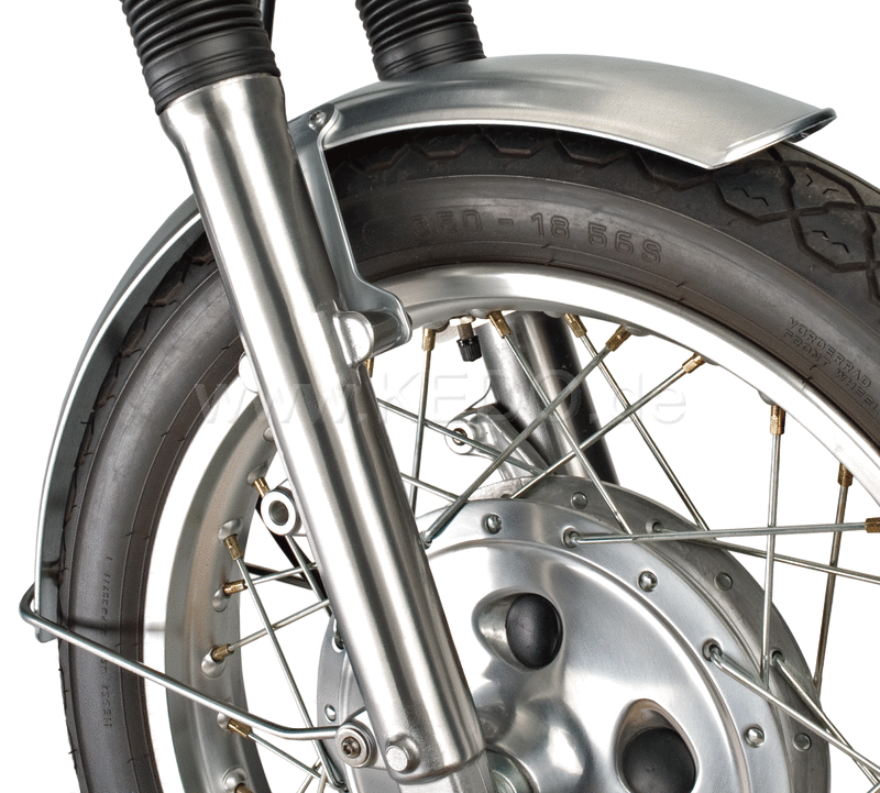 Kedo 18 "aluminum front fenders 'Long', Blank, incl Brushed aluminum brackets. | 22030