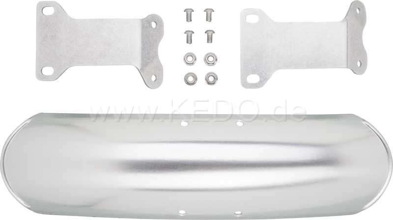 Kedo aluminum front fenders 'Shorty' for 18, "Blank, incl Brushed aluminum brackets. | 22068
