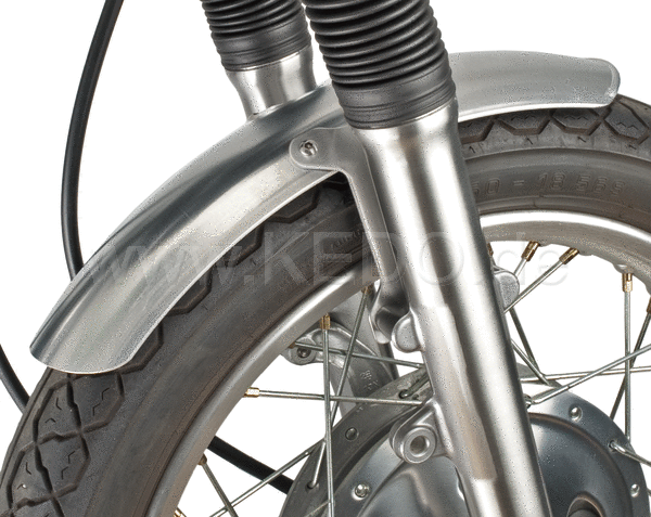 Kedo aluminum front fenders 'Shorty' for 18, "Blank, incl Brushed aluminum brackets. | 22068