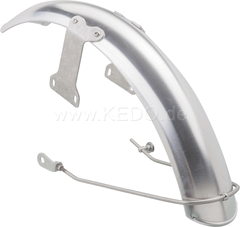 Kedo 19 "aluminum front fenders 'Long', Blank, incl Brushed aluminum brackets | 22095