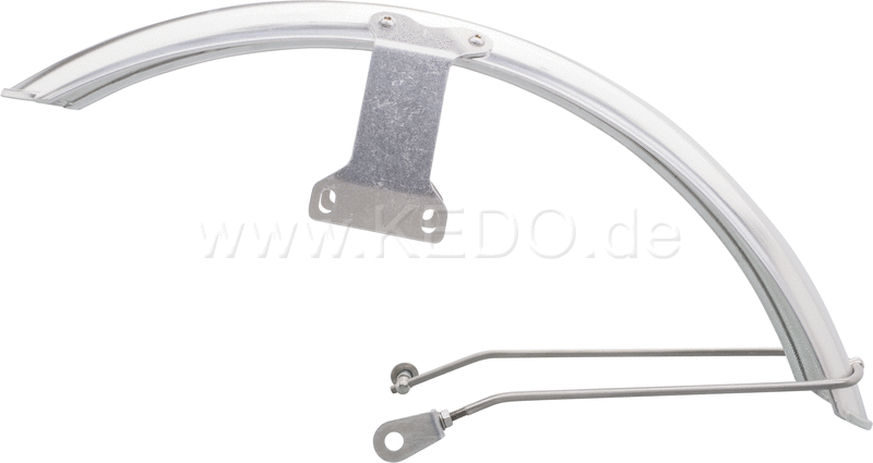 Kedo 19 "aluminum front fenders 'Long', Blank, incl Brushed aluminum brackets | 22095RE