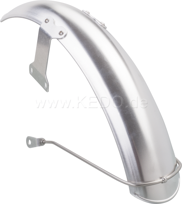 Kedo 19 "aluminum front fenders 'Long', Blank, incl Brushed aluminum brackets | 22095RE
