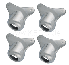 Kedo Mounting Kit for Rear Fender aluminum including 4 brackets, Rubbers and Bushings | 22105