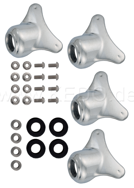 Kedo Mounting Kit for Rear Fender aluminum including 4 brackets, Rubbers and Bushings | 22105