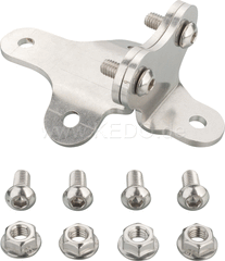 Kedo Front Fender Bracket 'Scrambler Style', stainless steel bracket set for fender mounting on triple clamp (32mm center distance), incl M6 screws and nuts. | 22236