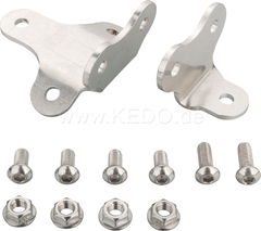 Kedo Front Fender Bracket 'Scrambler Style', stainless steel bracket set for fender mounting on triple clamp (32mm center distance), incl M6 screws and nuts. | 22236