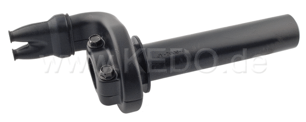 Kedo Throttle, black, opens medium-fast, stroke 3.9mm / 10 °, sleeve length 120mm (Domino replica) for 2 cables, suitable for 22mm handlebars | 22240