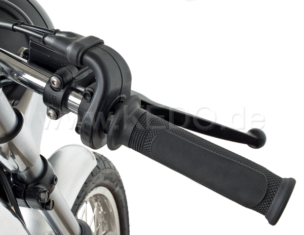 Kedo Throttle, black, opens medium-fast, stroke 3.9mm / 10 °, sleeve length 120mm (Domino replica) for 2 cables, suitable for 22mm handlebars | 22240