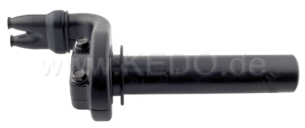 Kedo Throttle, black, opens medium-fast, stroke 3.9mm / 10 °, sleeve length 120mm (Domino replica) for 2 cables, suitable for 22mm handlebars | 22240