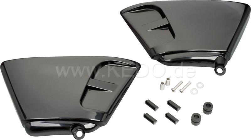 Kedo set Side Cover Set Sixties Style, 1 Pair, ABS, black imbued (sticker set sold separately see Item 21212) incl mounting | 22419
