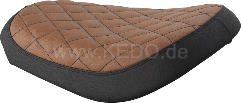 Kedo Solo Seat, black / brown, with hand-sewn Diamond pattern, ready-to-mount | 22554