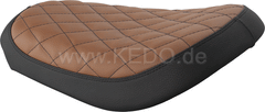Kedo Solo Seat, black / brown, with hand-sewn Diamond pattern, ready-to-mount | 22554