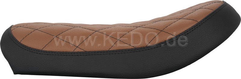 Kedo Solo Seat, black / brown, with hand-sewn Diamond pattern, ready-to-mount | 22554