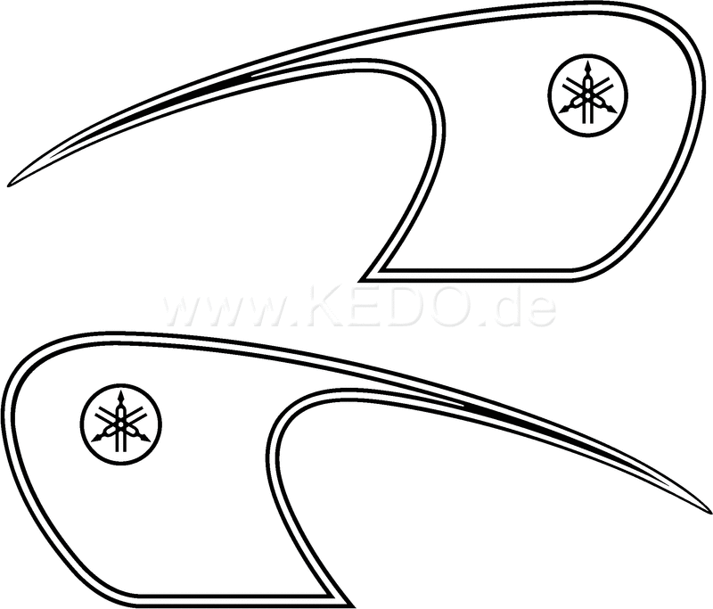 Kedo Classic Fuel Tank Decal, black, left / right complete | 22683S