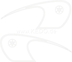 Kedo Classic Fuel Tank Decal, white, Left / Right complete | 22683W