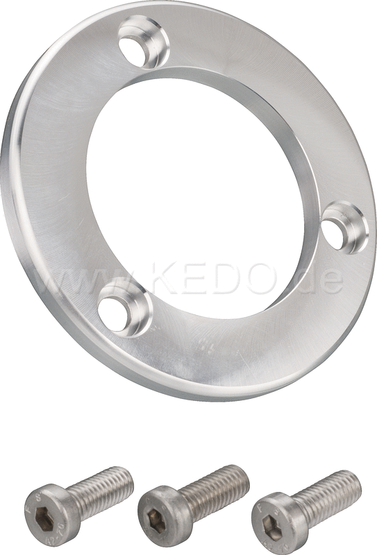 Kedo Aluminum Brake Disc Flange Cover, including stainless steel bolts (replaces OEM plastic cover RH 1L9-25847-00). | 28160