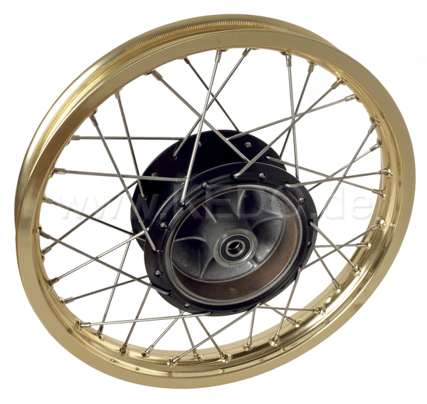 Kedo Replica Rear Wheel 1.85x18 "OEM Hub Black incl Bearings, Rim Replica Gold, Stainless Steel Spokes (Brand New Parts, NO rebuild) | 28576