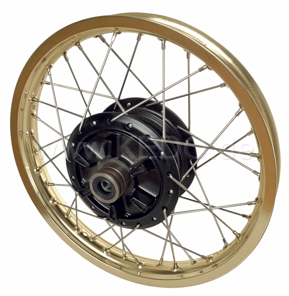 Kedo Replica Rear Wheel 1.85x18 "OEM Hub Black incl Bearings, Rim Replica Gold, Stainless Steel Spokes (Brand New Parts, NO rebuild) | 28576