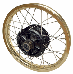 Kedo Replica Rear Wheel 1.85x18 "OEM Hub Black incl Bearings, Rim Replica Gold, Stainless Steel Spokes (Brand New Parts, NO rebuild) | 28576