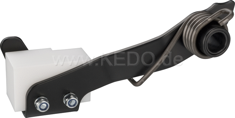 Kedo Chain Tensioner Set, complete incl spring, slider and small parts, tensioner arm stainless steel powder coated. | 28603
