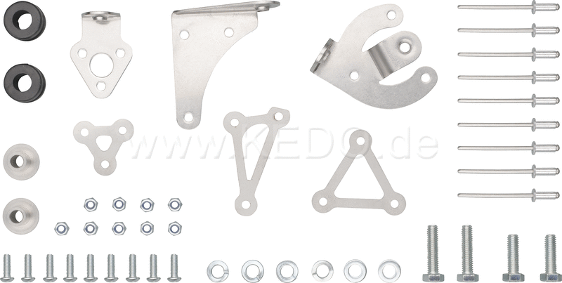Kedo Mounting Set for Air Filter Box Item 28621 (mounting brackets outside / inside, rubber dampers, screws, etc.) | 28932