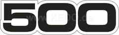 Kedo Emblem Side Cover '500' black, 1 Piece, RH / LH, with small transparent edge | 29003S