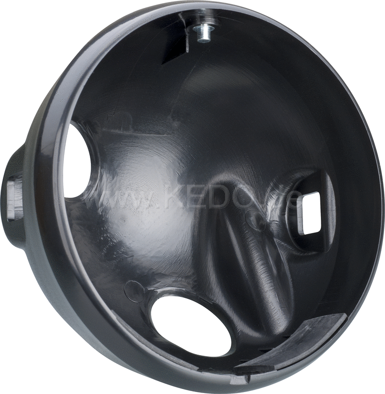 Kedo Headlight Housing (incl. Internal Rubbers And Bushing), Plastic, Black, without Lens, Ring and Small Parts (see 41394) | 29191RP