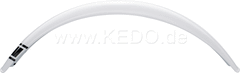 Kedo Trial Front Fender style engine, white dyed through, dim. approx .: 740mm long, 100mm wide, max. 135 mm radius, incl. 1 piece speedBlockBeginDate decal black | 30077W