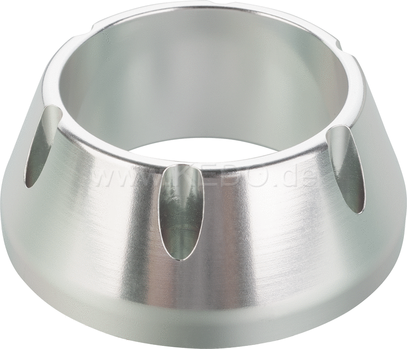 Kedo Racing End Cap 'Open', aluminum CNC-milled, silver anodised, fits 3 "XTrapp muffler | 30112