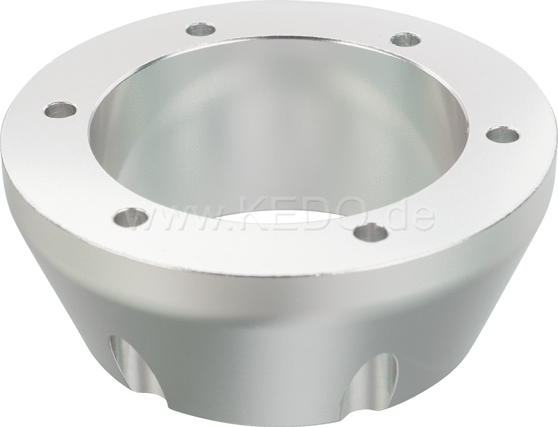 Kedo Racing End Cap 'Open', aluminum CNC-milled, silver anodised, fits 3 "XTrapp muffler | 30112