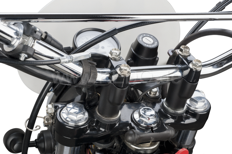 Kedo Handlebar "riser" in original Optics with + 30mm elevation, CNC milled from high tensile tempered steel, black powder coated, 1 pair | 30142