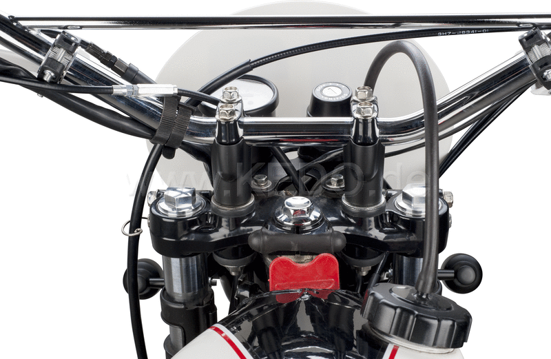 Kedo Handlebar "riser" in original Optics with + 30mm elevation, CNC milled from high tensile tempered steel, black powder coated, 1 pair | 30142