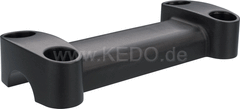 Kedo Handlebar grip 'Sporty', black anodized aluminum, incl 4 pcs.. fixing screws + 4 pcs. black cover caps | 30513B