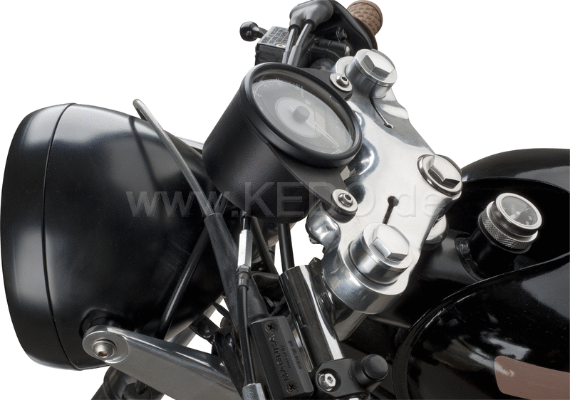 Kedo Speedometer Bracket 'mezzo Mille', aluminum black anodised (suitable for all Velona 80mm instruments, E.G. item 40858 or 40911) | 30538