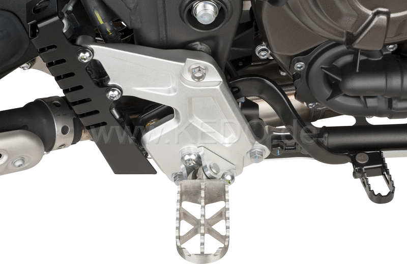 Kedo Heavy Duty Enduro Footpegs, stainless steel, 1 pair, serrated & Widened, contact area approx. 46x84mm, incl. Footpegs bracket zinc plated | 30950
