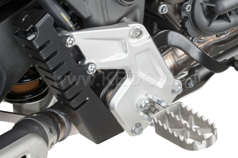 Kedo Heavy Duty Enduro Footpegs, stainless steel, 1 pair, serrated & Widened, contact area approx. 46x84mm, incl. Footpegs bracket zinc plated | 30950