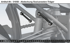 Kedo T7 Passenger footpeg Lashing Bracket, covers the holes, used as a lashing option for luggage or transportation, stainless steel 8mm | 31050
