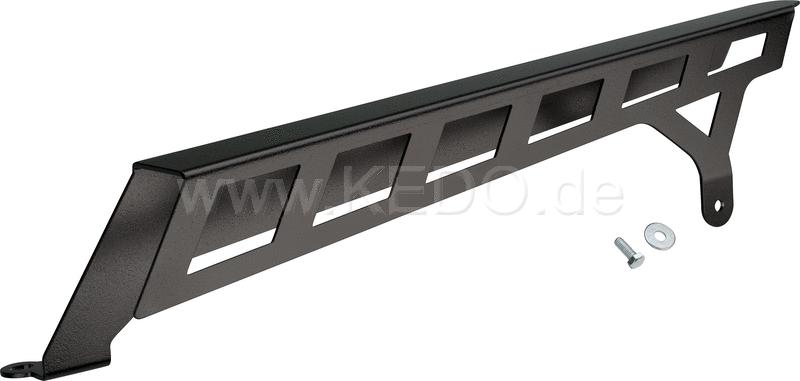 Kedo T7 aluminum Chain Guard, short sporty optic, made of sturdy 2mm aluminum, matt black coated, Including mounting material | 31053