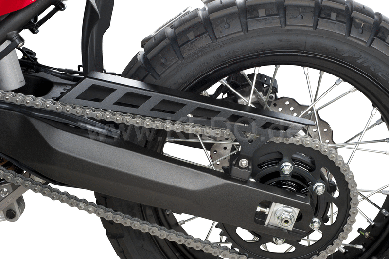 Kedo T7 aluminum Chain Guard, short sporty optic, made of sturdy 2mm aluminum, matt black coated, Including mounting material | 31053